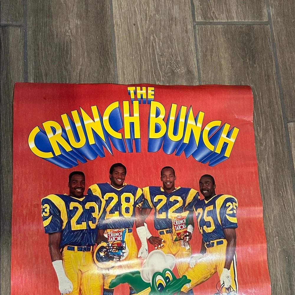 Vintage LA Rams The Crunch Bunch Poster with Crunch Tators Mascot. 1989